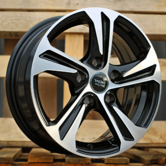 R15x6 5X108 ET 45 67.1 B1242 (BK1424) Black Polished (MB) For RACIN (D5)
