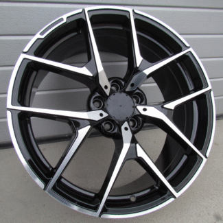 R18x9.5 5X112 ET 38 66.6 XE137 (BY1225) Black Polished (MB) For MER (P) (Rear+Front)