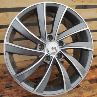 R18x7.5 5X112 ET 45 57.1 SK523 (FE025) Grey Polished+Powder Coating (MGPC) For SKODA (P1)