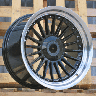 R18x10 5X120 ET 15 74.1 B1803 Black+Polished Lip (BLPL) For BMW (Z6) (ALPINA Style Rear+Front)