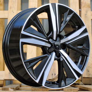 R17x7 5X108 ET 44 65.1 Y1187 (IN5668) Black Polished (MB) For PEUG (K7) (NEW Design Carved Spokes)