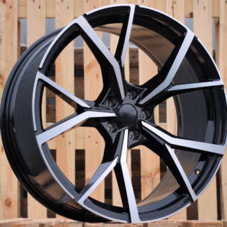 R17x7 5X112 ET 40 57.1 B5801 (FBX256) Black Polished (MB) For VW (Z5) (HYBRID FORGED)