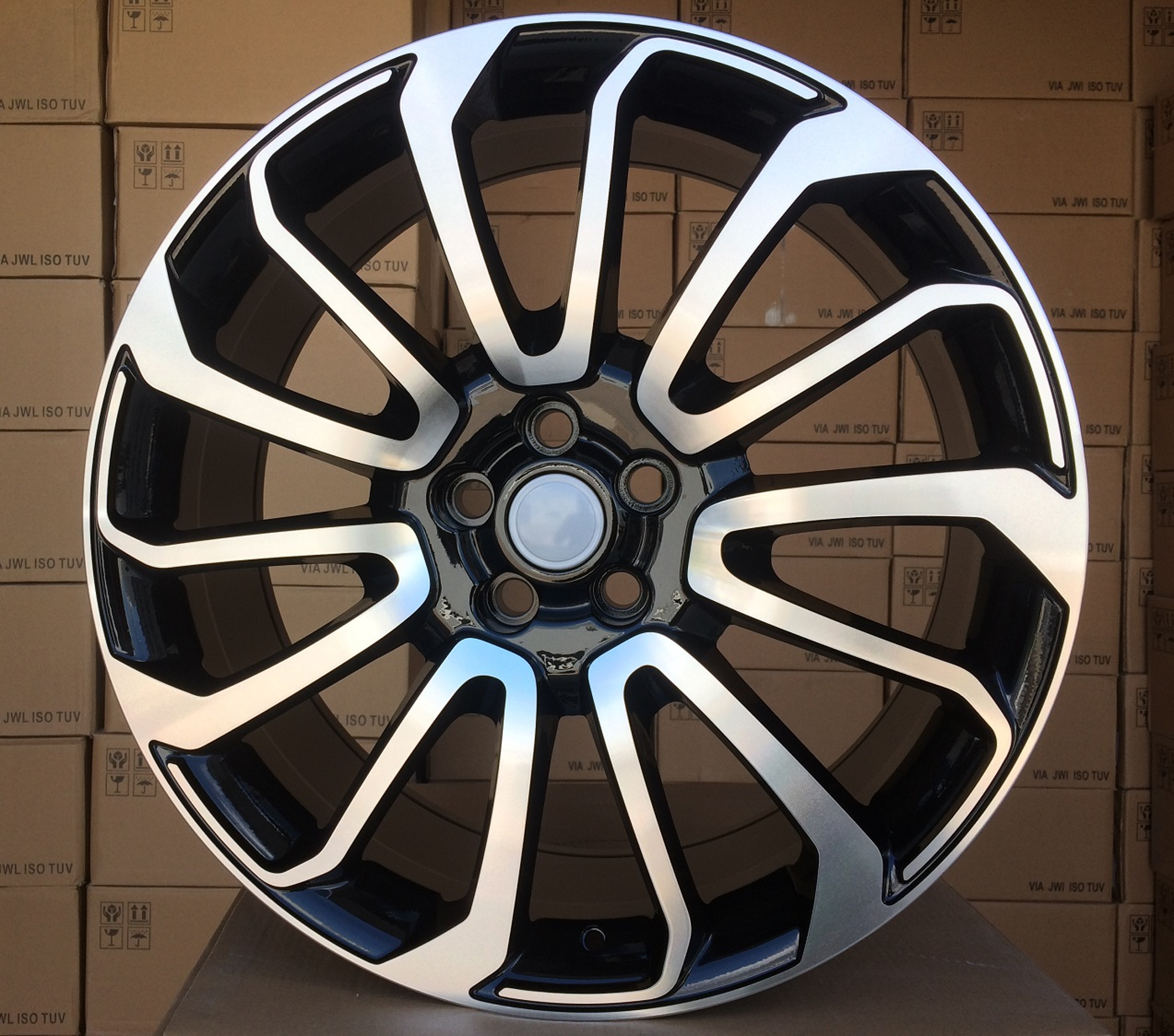 R22x9.5 5X120 ET 45 72.6 BY959 (FBX196) Black Polished (MB) For LAND (Z6) (HYBRID FORGED)