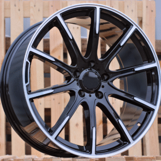 R22x9 5X112 ET 32 66.6 FE236 (XFE628) Black Polished (MB) For MER (P1) (HYBRID FORGED New BRABUS (Front+Rear)