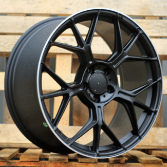 R20x9.5 5X112 ET 45 66.5 FBX120 Black Matt+Polished Lip (BMPL) For MER (K7) (HYBRID FORGED Front+Rear)