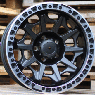 R18x9 5X139.7 ET M12 110.1 L2174 Black Half Matt+Polished Lip (BLHMPL) For 4X4 (K3)