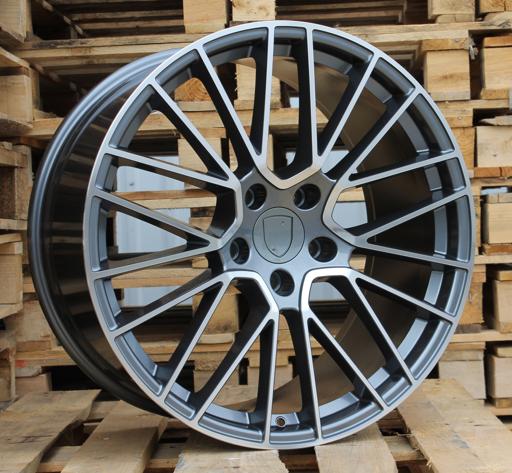 R22x9.5 5X130 ET 45 71.6 FE179 (TXFRGW1861) Grey Polished (MG) For PORCH (K3) (FORGED (Rear+Front)