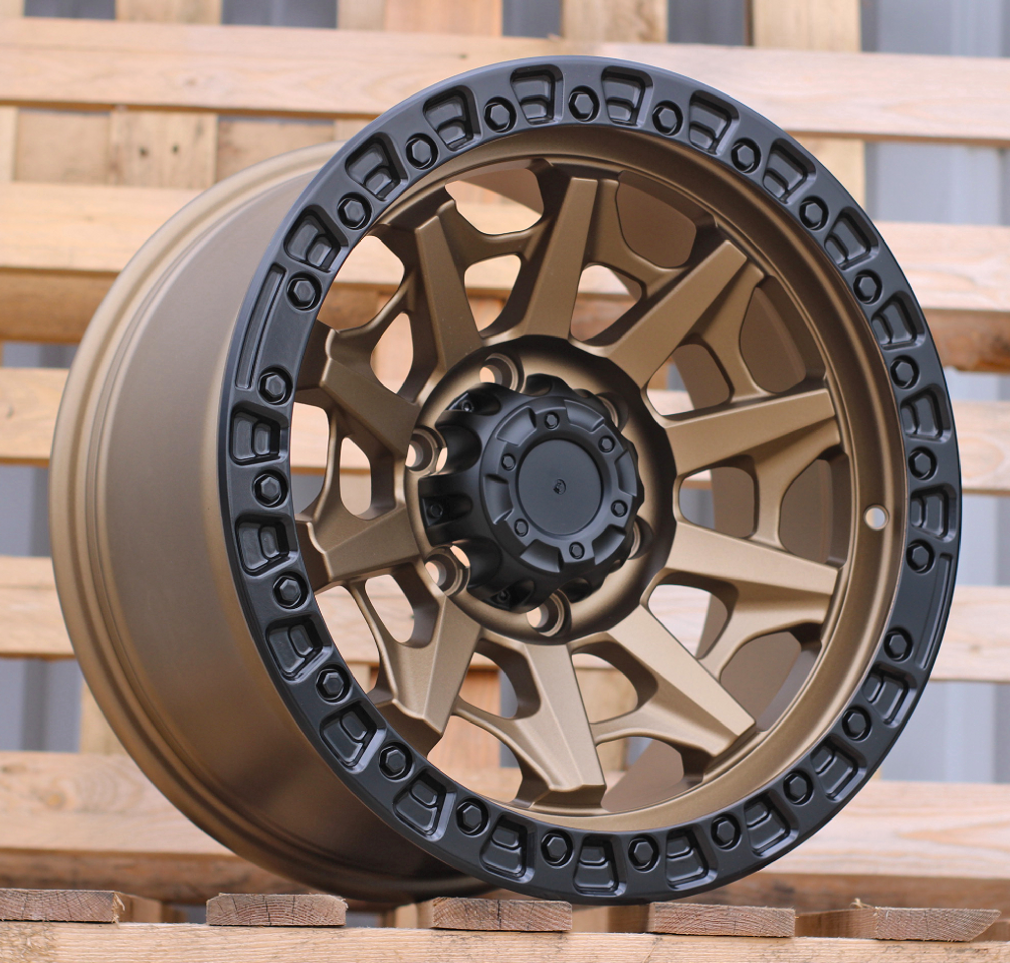 R17x9 6X139.7 ET 0 110.1 JT127 Bronze+Black (YB) For 4X4 (K3) (Matt Black Lip)