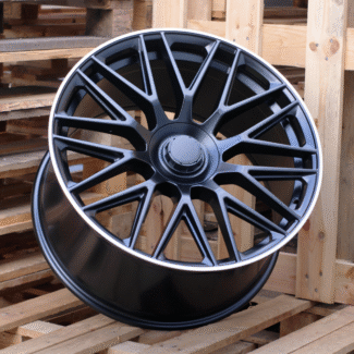 R18x8 5X112 ET 43 66.6 B1766 (YF1118) Black Half Matt+Polished Lip (BLHMPL) For MER (Z5) (HYBRID FORGED)