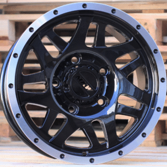 R15x8 6X139.7 ET 0 110.1 Q1509 Black+Polished Lip (BLPL) For 4X4 (P)