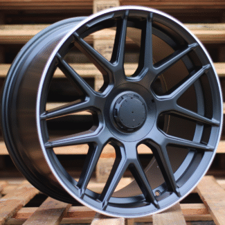 R17x7.5 5X112 ET 40 66.6 B1258 (XF083) Black Half Matt+Polished Lip (BLHMPL) For MER (Z6) (HYBRID FORGED)