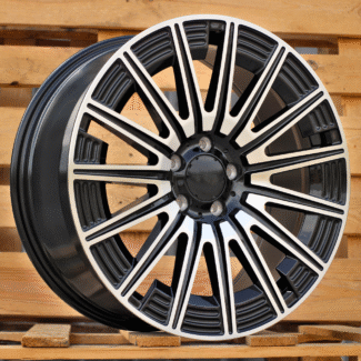 R18x8 5X112 ET 43 66.6 FLB005 (H3176F) Black Polished (MB) For MER (K7) (HYBRID FORGED)