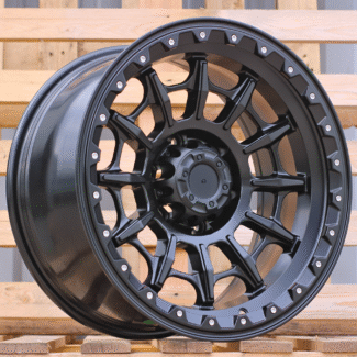 R18x9 6X139.7 ET 0 110.1 FBX099 Black Polished (MB) For 4X4 (K3) (HYBRID FORGED + Silver Rivets)