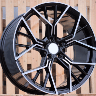 R20x8.5 5X112 ET 25 66.6 A5602 Black Polished+Powder Coating (MBPC) For BMW (K7) (Rear+Front)