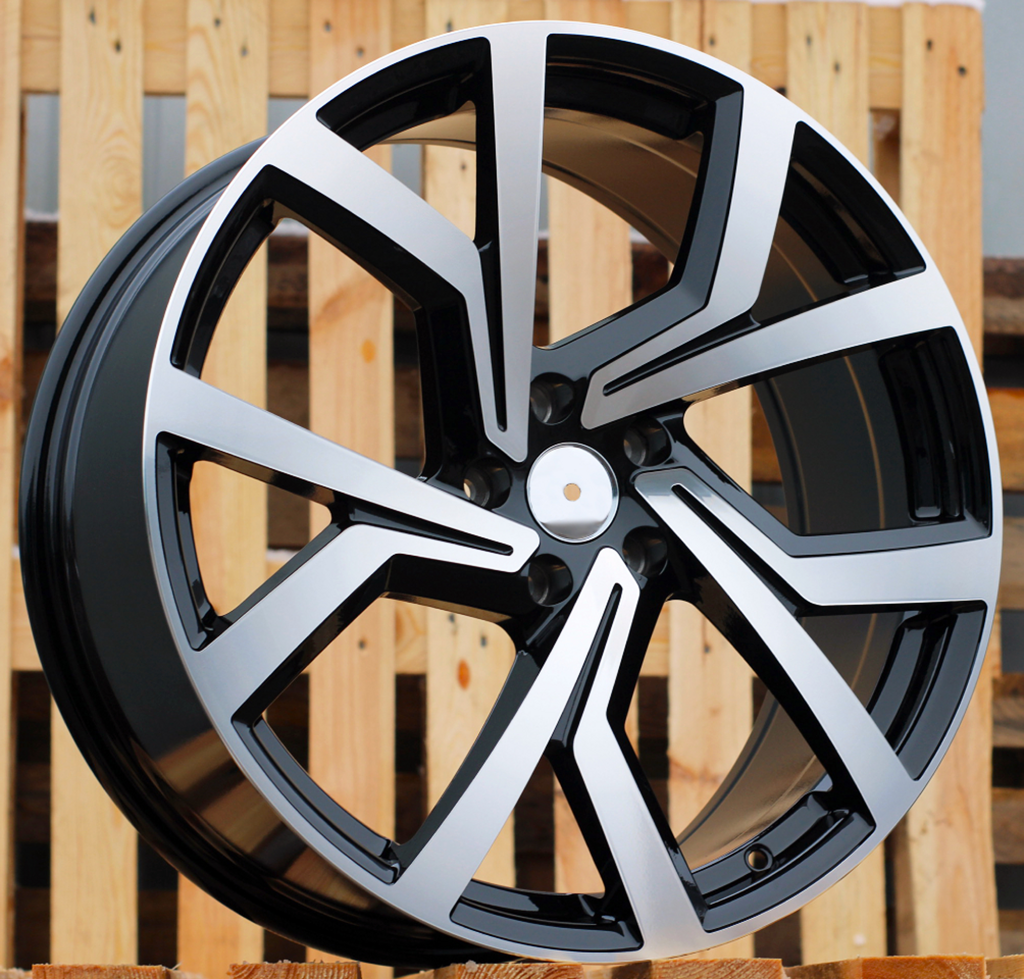 R16x6.5 5X100 ET 40 57.1 B1154 (BK5125) Black Polished+Powder Coating (MBPC) For VW (L6)