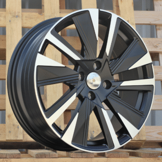 R18x7 4X108 ET 35 65.1 YF1152 Black Polished Half Matt (MBHM) For PEUG (K7) (HYBRID FORGED)