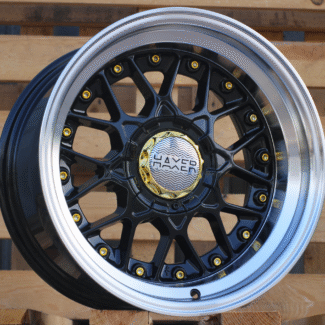 R16x9 10X112/120 ET ET10 74.1 A8078 (HX025) Black+Polished Lip (BLPL) For HAXER (P) (Rear+Front)