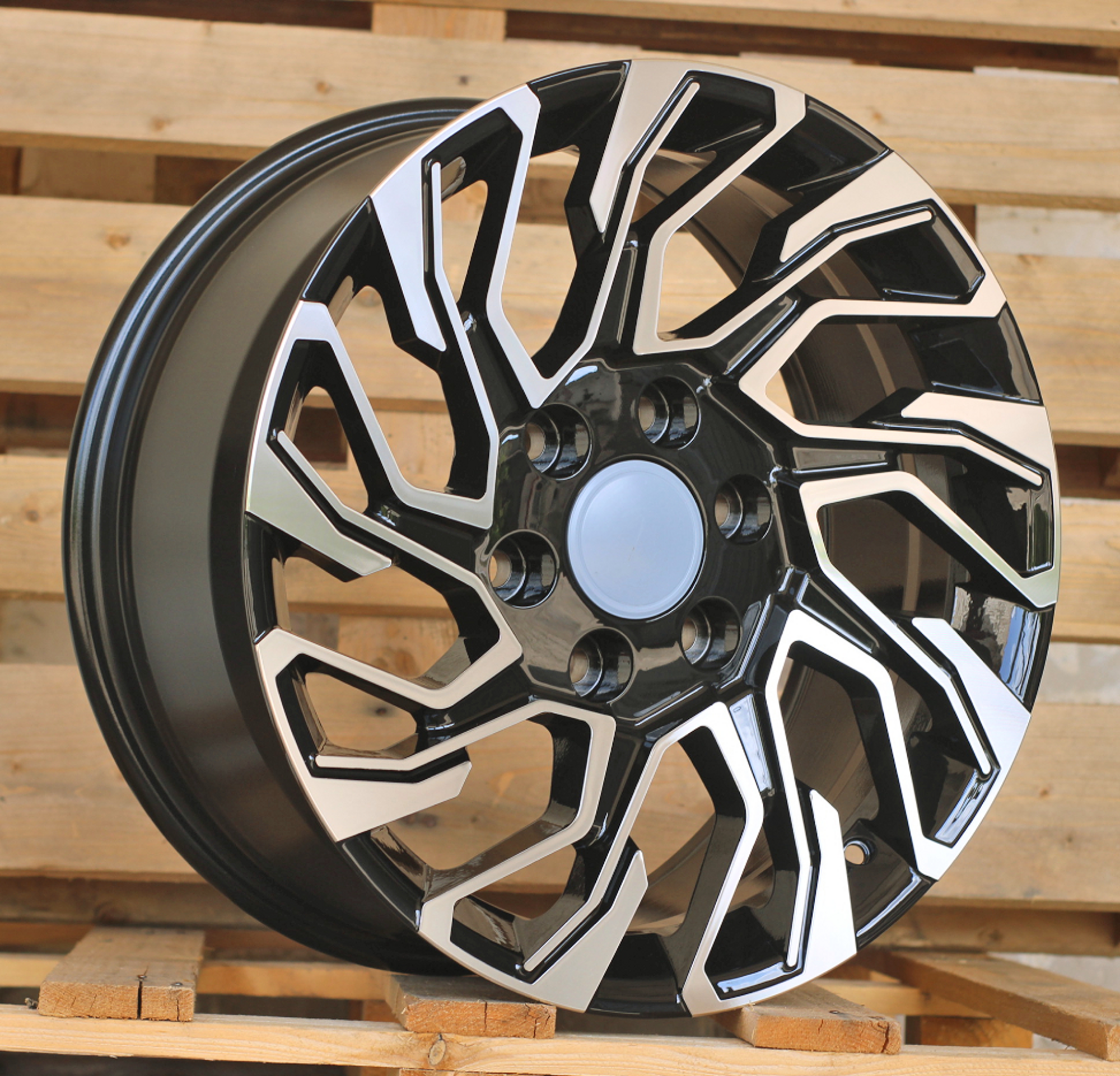 R18x8 6X139.7 ET 25 106.1 H964F Black Polished (MB) For 4X4 (K7) (HYBRID FORGED)